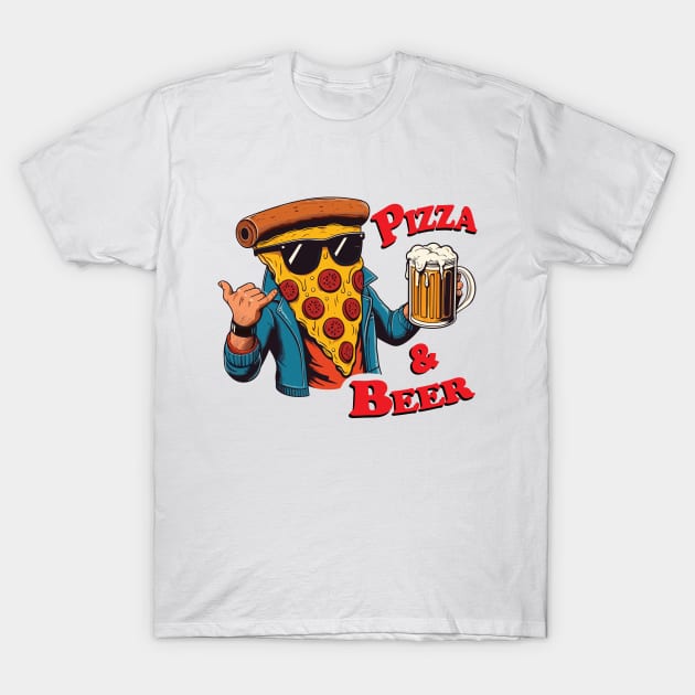 Pizza & Beer T-Shirt by One Way Or Another